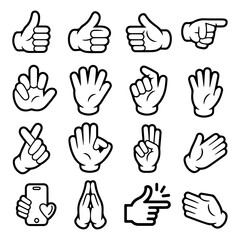 High Quality Hand gesture line icon set 
