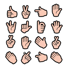 Fototapeta premium High Quality Hand gesture line icon set 