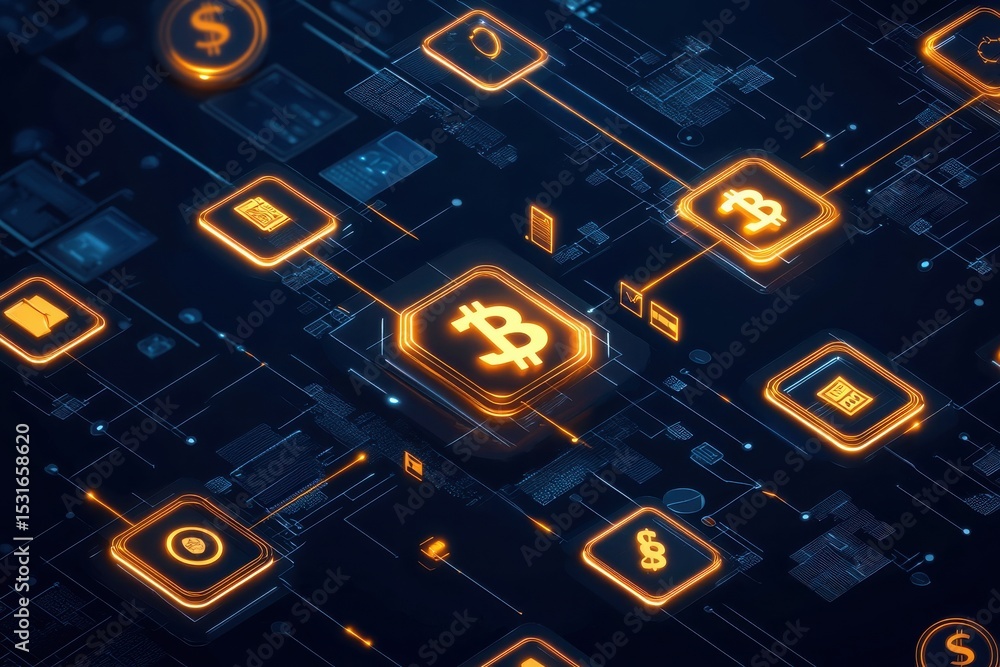 Aufkleber exploring cryptocurrency innovation virtual environment digital graphics high-tech setting abstract 