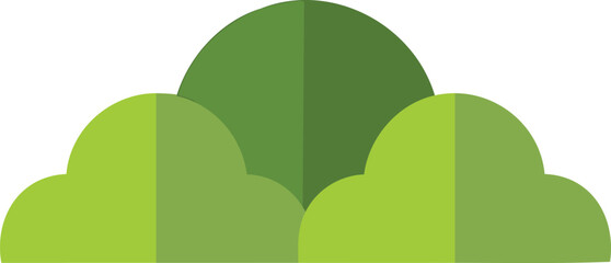 bushes green flat isolated