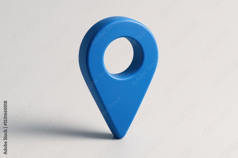 Poster blue location pin 3d icon isolated on white background for gps navigation and mapping