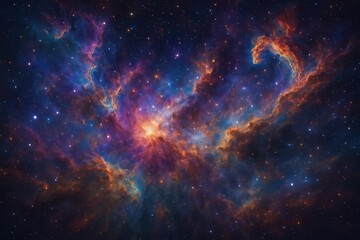 Obraz premium Spectacular space galaxy nebula with vibrant cosmic colors and stellar formations creating astronomical wonder and universe exploration imagery