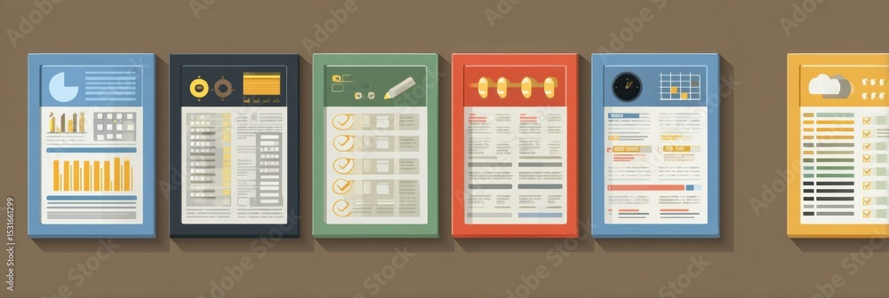 Poster weekly personal goal planner infographic featuring four distinct blocks for tracking progress and ac