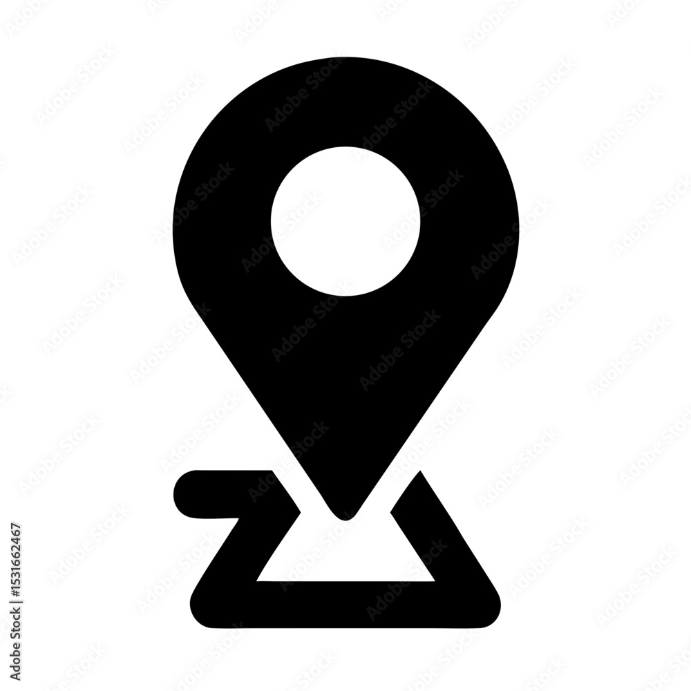 Poster gps micro map icon depicting location and navigation features