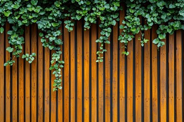 Wooden fence with ivy