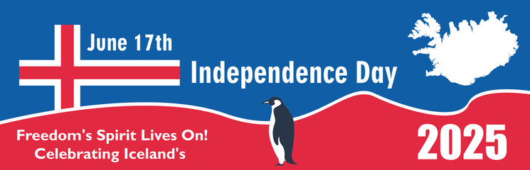 Obraz premium Happy Independence Day Iceland 