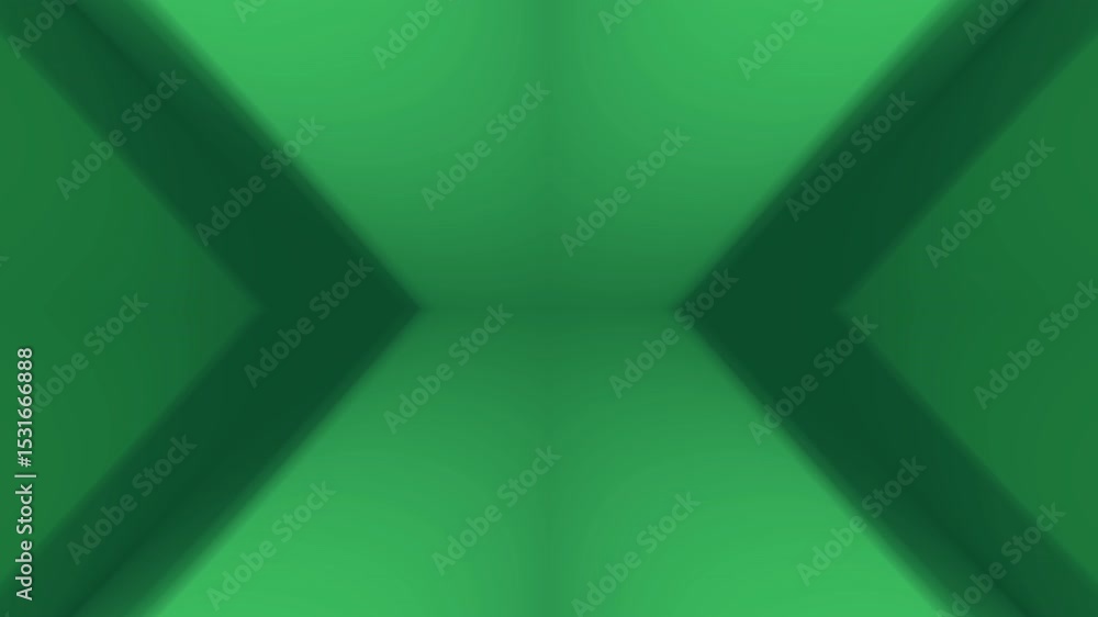 Poster green background with symmetrical x shape, featuring gradient shades and subtle lighting variations.