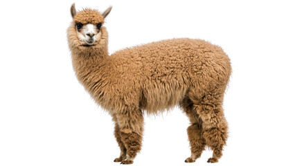 Fototapeta premium Playful alpaca in a sunny meadow animal photography nature scene vibrant landscape close-up view