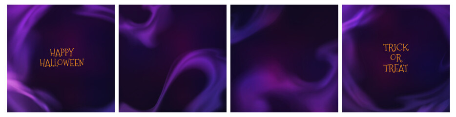 Magic Purple Smoke Halloween Backgrounds. Violet Fog Effect. Vector Purple Clouds Overlay Texture.