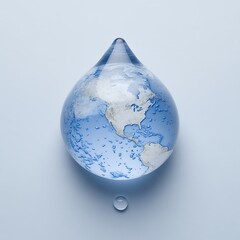 A water droplet containing a miniature Earth