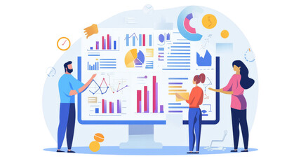 Data analysis strategies office setting infographic digital environment collaborative viewpoint business insights