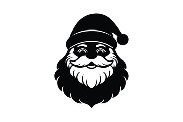 Santa Claus face close-up vector art illustration