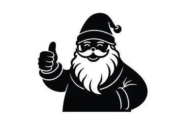 Santa Claus giving thumbs up vector art illustration