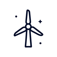 Whimsical Wind Turbine Silhouette Illustration. Icon symbol illustration
