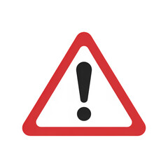 Red warning triangle icon in png format. Warning sign with an exclamation point in a triangle. Road danger signs. Triangular of safety