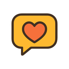 Heart icon within speech bubble. Icon symbol illustration