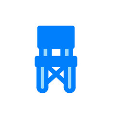 simple wooden old chair duo tone icon