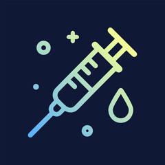 Inoculation Gradient syringe in minimalist design. Icon symbol illustration