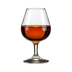 Amber Liquid in a Crystal Brandy Snifter on Black Background