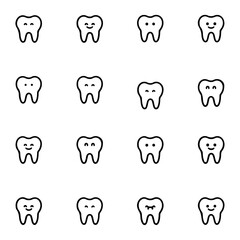 High Quality Medical dental care line icon set