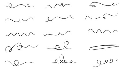 Pencil brush crayon marker chalk texture line stroke element set. Handwritten marker paint chalk paper cross. Scribble crayon pencil stroke doodle underline shape. Vector illustration