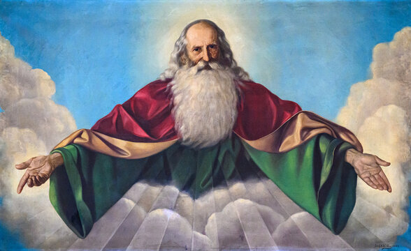 God the Father. A painting in the Roman Catholic Church of the Most Holy Saviour (Jesuit Church) in Bratislava, Slovakia.