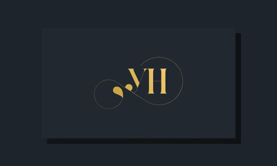 Minimal royal initial letters YH logo