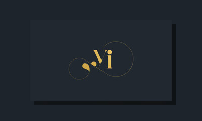 Minimal royal initial letters YI logo