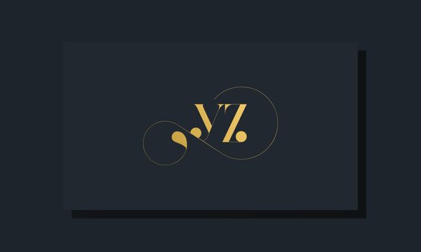 Minimal royal initial letters YZ logo