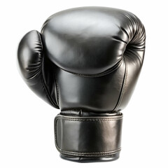 Black Leather Boxing Glove Isolated on White black boxing glove