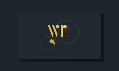 Minimal royal initial letters WB logo