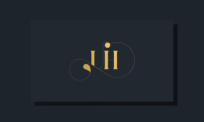 Minimal royal initial letters UH logo