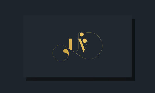 Minimal royal initial letters UV logo