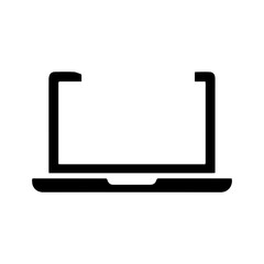 Laptop Icon - Black and White Technology Symbol