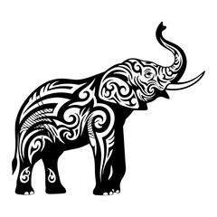 Tribal Elephant Vector: Ornate Design