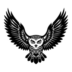 Striking Owl in Flight: Vector Illustration