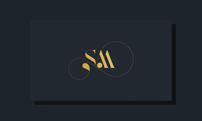 Minimal royal initial letters SM logo