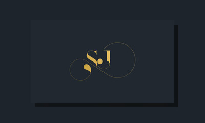 Minimal royal initial letters SJ logo
