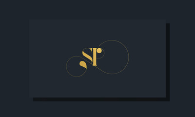 Minimal royal initial letters SP logo