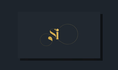 Minimal royal initial letters SI logo