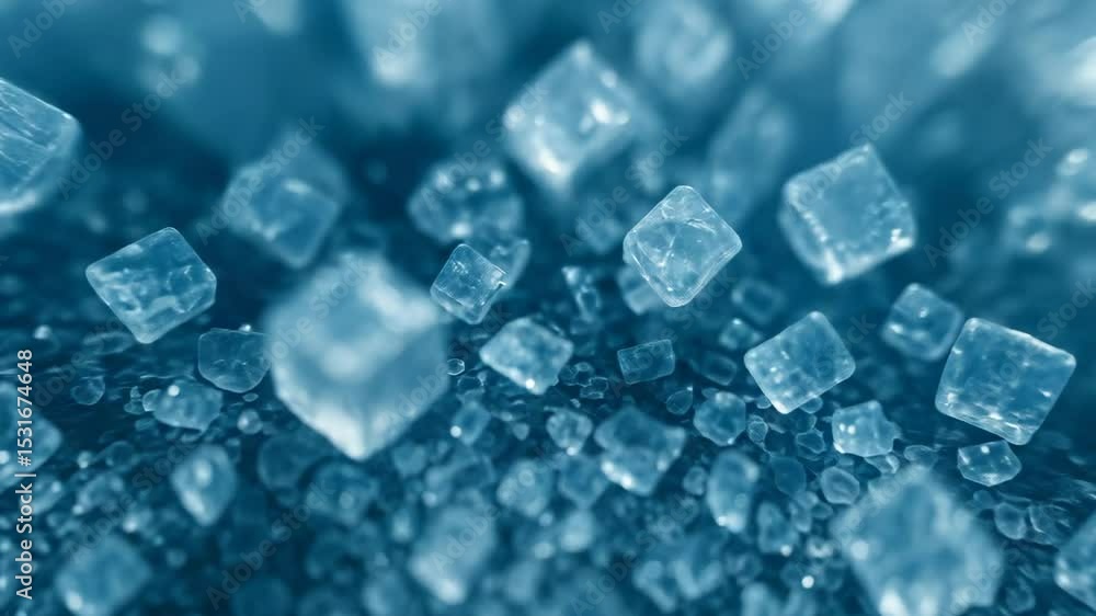Poster crystal pharmaceutical active ingredient api particles close up with sharp focus on cubic texture an