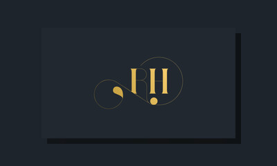 Minimal royal initial letters RH logo