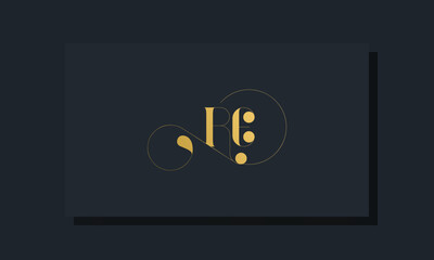 Minimal royal initial letters RE logo