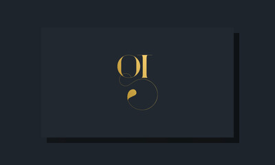 Minimal royal initial letters QT logo