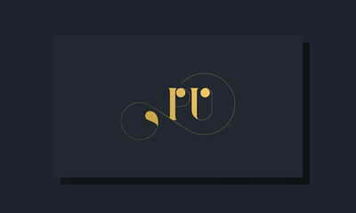 Minimal royal initial letters PU logo
