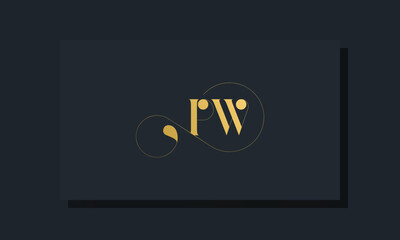 Minimal royal initial letters PW logo