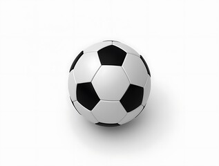 A classic soccer ball isolated on a clean white background with soft shadows and light