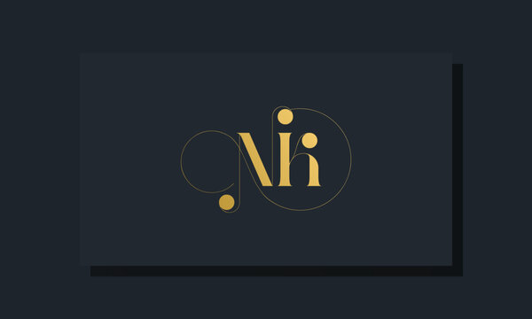 Minimal royal initial letters NK logo