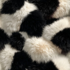 Soft Black and White Panda Fur Texture