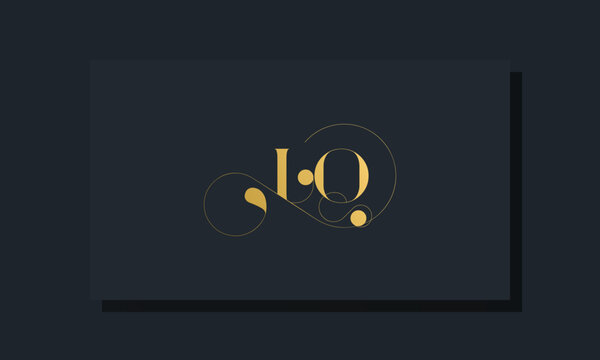 Minimal royal initial letters LQ logo